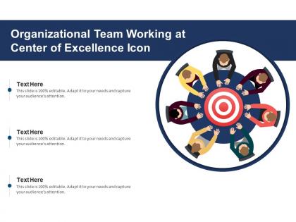 Organizational team working at center of excellence icon