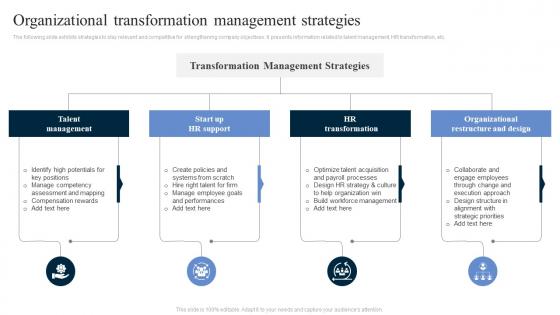 Organizational Transformation Management Strategies