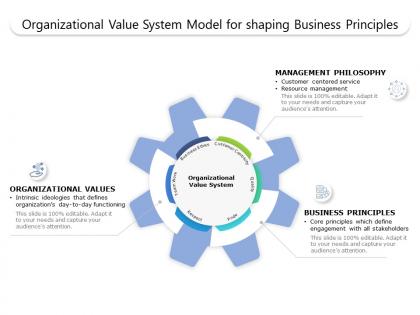 Organizational value system model for shaping business principles