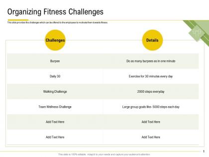 Organizing fitness challenges walking challenge ppt powerpoint themes