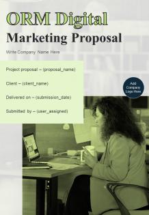 ORM Digital Marketing Proposal Report Sample Example Document