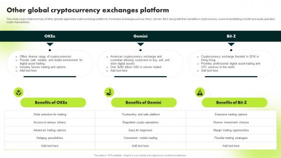 Other Global Cryptocurrency Exchanges Platform Ultimate Guide To Blockchain BCT SS