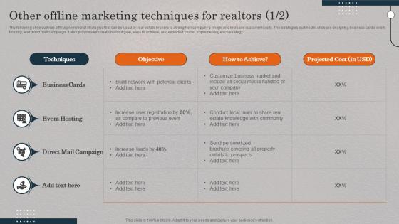 Other Offline Marketing Techniques For Realtors 1 2 Real Estate Promotional Techniques To Engage MKT SS V