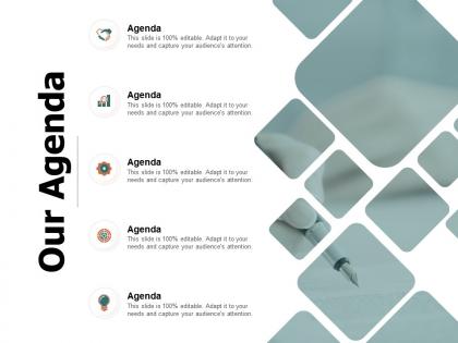 Our agenda gears growth d260 ppt powerpoint presentation icon rules