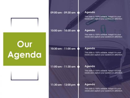 Our agenda strategy planning ppt professional outfit
