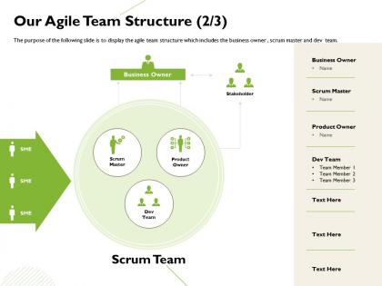 Our agile team structure business owner ppt powerpoint presentation design ideas