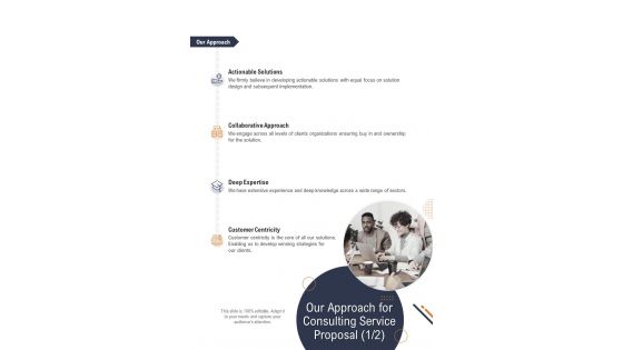 Our Approach For Consulting Service Proposal One Pager Sample Example Document