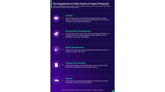 Our Approach For Data Science Project Proposal One Pager Sample Example Document