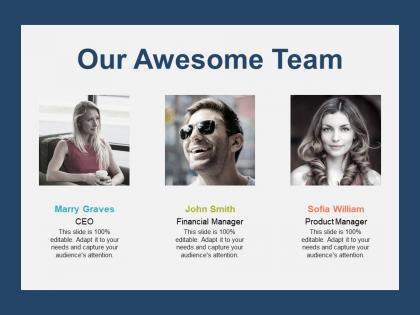 Our awesome team introduction communication l10 ppt powerpoint slides objects