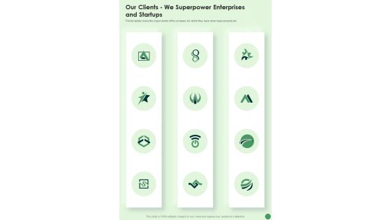 Our Clients We Superpower Enterprises And Startups One Pager Sample Example Document