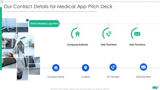 Our Contact Details For Medical App Pitch Deck