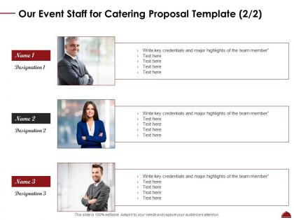 Our event staff for catering proposal template ppt powerpoint infographic template
