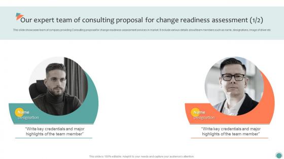 Our Expert Team Of Consulting Proposal For Change Readiness Assessment Ppt File Inspiration