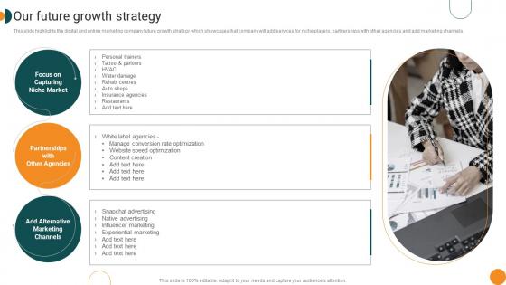 Our Future Growth Strategy Web Advertising Company Profile Ppt Information
