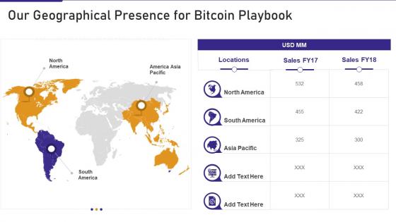 Our Geographical Presence For Bitcoin Playbook Ppt Show Graphics