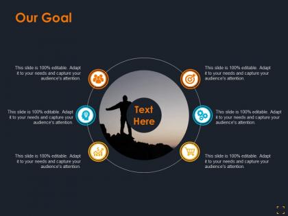 Our goal circle process icons ppt summary designs