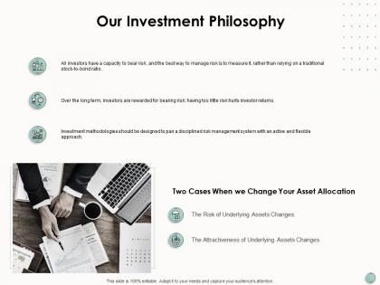 Our investment philosophy asset allocation ppt powerpoint presentation slides guide