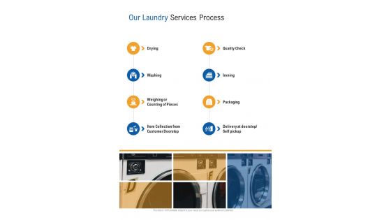 Our Laundry Services Process One Pager Sample Example Document