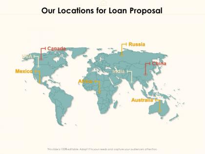 Our locations for loan proposal ppt powerpoint presentation pictures outfit