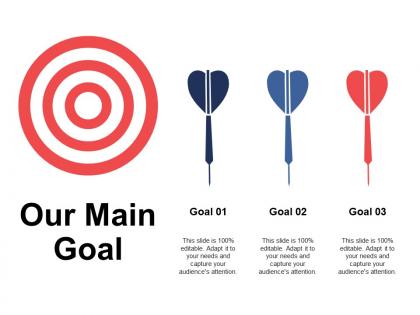 Our main goal arrow competition a339 ppt powerpoint presentation model smartart