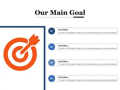 Our main goal arrows marketing ppt powerpoint presentation diagram templates