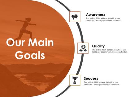 Our main goals powerpoint slide inspiration