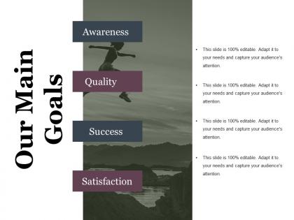 Our main goals powerpoint templates microsoft