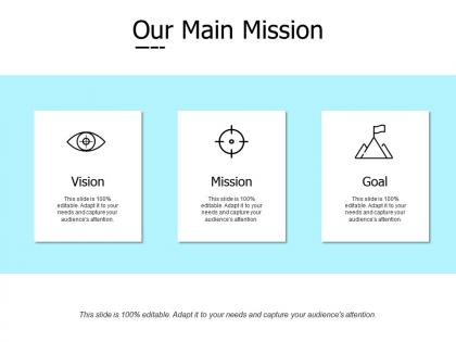 Our main mission vision goal f315 ppt powerpoint presentation pictures templates