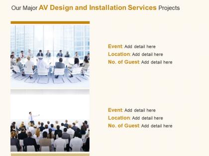Our major av design and installation services projects ppt powerpoint presentation file skills