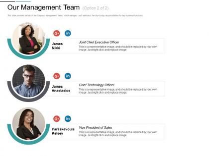 Our management team vice president ppt powerpoint presentation pictures slideshow