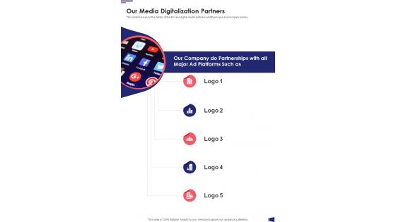 Our Media Digitalization Partners One Pager Sample Example Document
