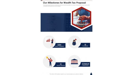 Our Milestones For Wealth Tax Proposal One Pager Sample Example Document