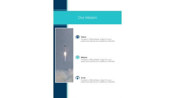 Our Mission Brand Marketing Recap Proposal One Pager Sample Example Document