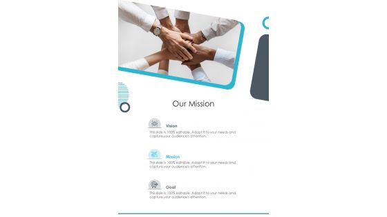 Our Mission E Mail Business Proposal One Pager Sample Example Document