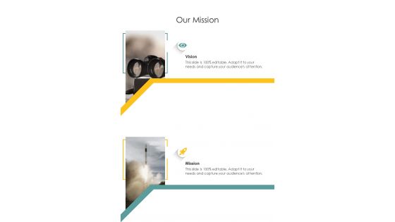 Our Mission Employee Hiring Proposal One Pager Sample Example Document