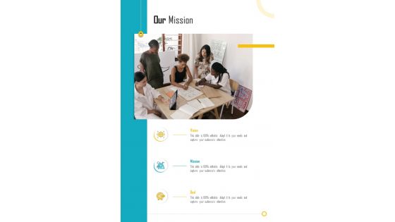 Our Mission Employees Training Proposal One Pager Sample Example Document