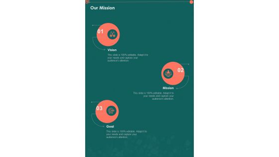 Our Mission Florist Proposal One Pager Sample Example Document