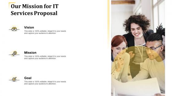 Our mission for it services proposal ppt introduction