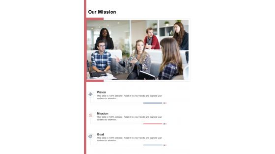 Our Mission Human Resource Outsourcing Services Proposal One Pager Sample Example Document