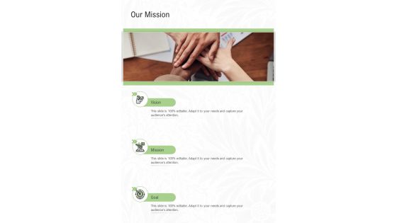Our Mission Interior Design Proposal Template One Pager Sample Example Document