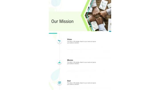 Our Mission Landscaping Proposal Template One Pager Sample Example Document