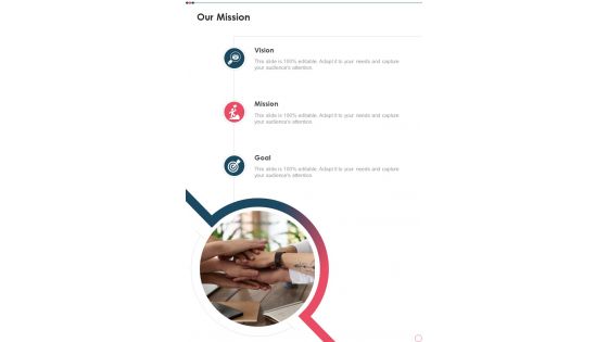 Our Mission Management Consulting Proposal One Pager Sample Example Document