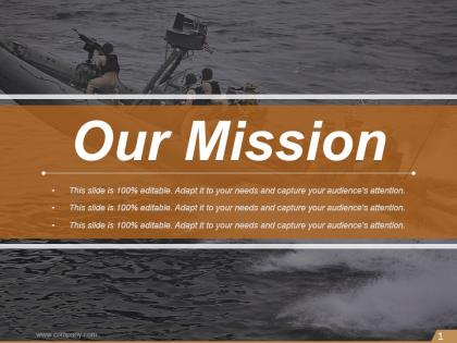 Our mission navy image slide ppt slides