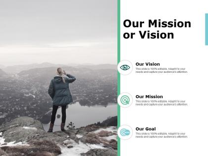 Our mission or vision ppt powerpoint presentation infographics information