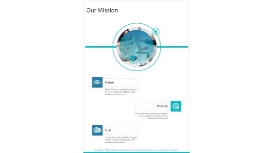 Our Mission Partnership Proposal One Pager Sample Example Document