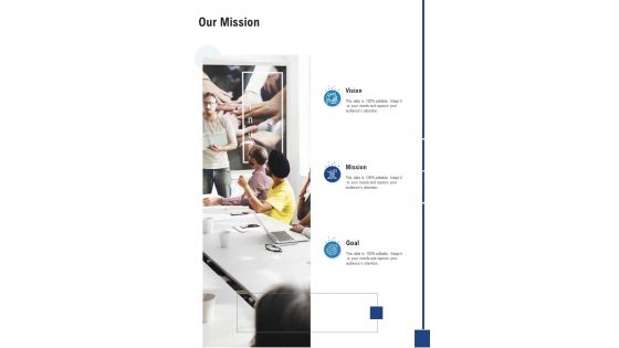 Our Mission Pricing Proposal One Pager Sample Example Document