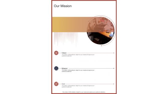 Our Mission Printing Proposal Template One Pager Sample Example Document