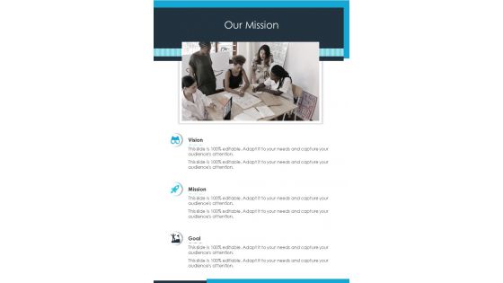 Our Mission Private Lease Proposal One Pager Sample Example Document