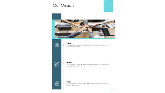 Our Mission Proposal For Human Resource Outsourcing One Pager Sample Example Document