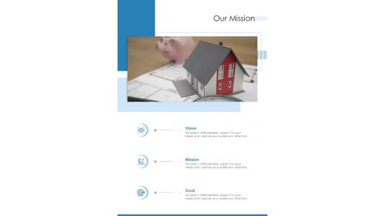 Our Mission Real Estate Proposal One Pager Sample Example Document